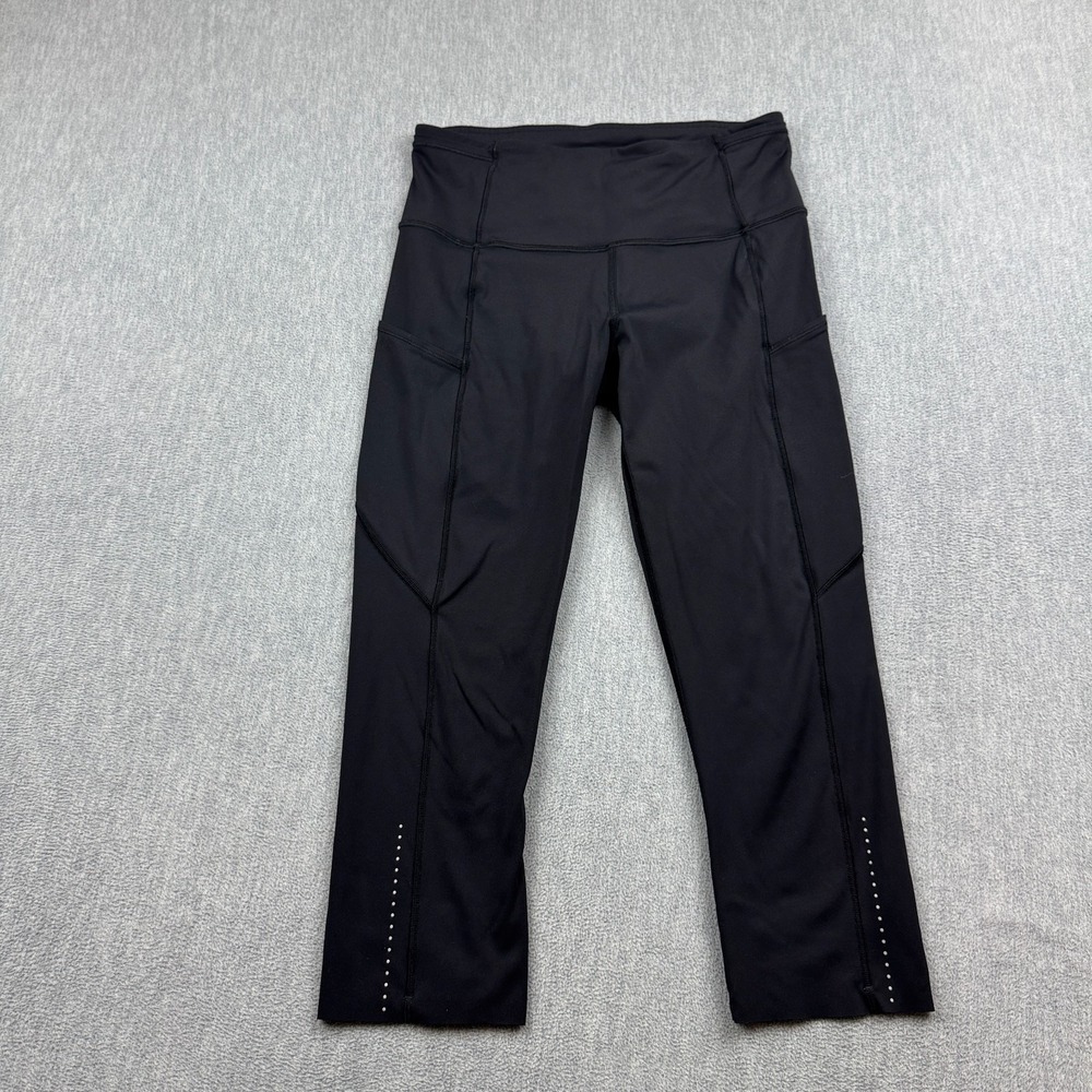 Lululemon Leggings Womens 6 Black Speed Up Crop 19" Stretch Gym Yoga Workout Run